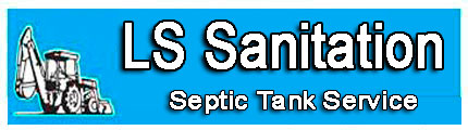 LS Sanitation logo and cell phone menu